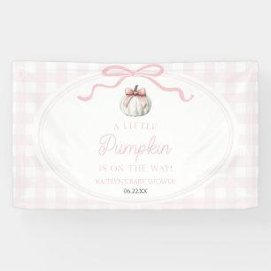 Ein kleiner Kürbis rosa Schleife Herbst-Baby-Party Banner
