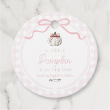 Ein kleiner Kürbis rosa Schleife Herbst-Baby-Party