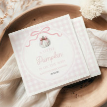 Ein kleiner Kürbis rosa Schleife Herbst-Baby-Party