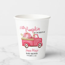 Ein kleiner Kürbis Rustikaler Pink Truck