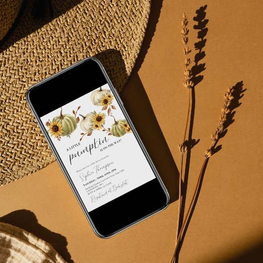 Ein kleiner Kürbis | Sonnenblume | Herbstbaby Einladung