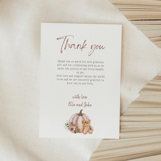 Ein kleiner Kürbis Vintager Kürbiskürbis Dankeskarte