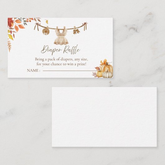 Ein kleiner Kürbis-Windelwascher, Wäscherei Boho F Begleitkarte (Vorne/Hinten)