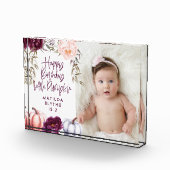 Ein kleiner Kürbis zum lila Pfirsichjahrstag Fotoblock (Rechts)