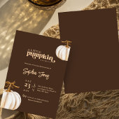 Ein kleiner Kürbisbaby-Dusche dunkelbrauner Fall Einladung