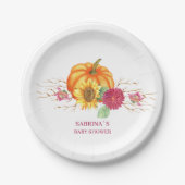 Ein kleiner Kürbisbaby-Duschpapier-Teller Pappteller (Vorderseite)