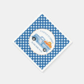 Ein kleiner Kürbisblauer LKW fällt Babydusche Serviette (Ecke)