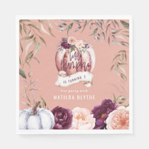 Ein kleiner Kürbisblumenfall 1. Geburtstag Party Serviette