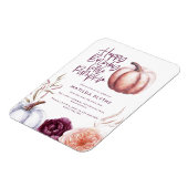 Ein kleiner Kürbisblumenfall lila PfirsichGeburtst Magnet (Linke Seite)