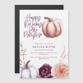 Ein kleiner Kürbisblumenfall lila PfirsichGeburtst Magnetkarte (Vorne/Hinten)