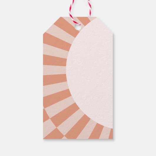 Ein kleiner Kürbisbow Pink Baby Dusche Wasserfarbe Geschenkanhänger (Rückseite)