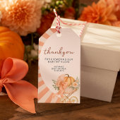 Ein kleiner Kürbisbow Pink Baby Dusche Wasserfarbe Geschenkanhänger