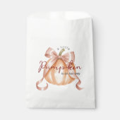 Ein kleiner Kürbisbow Pink Baby Dusche Wasserfarbe Geschenktütchen (Vorderseite)