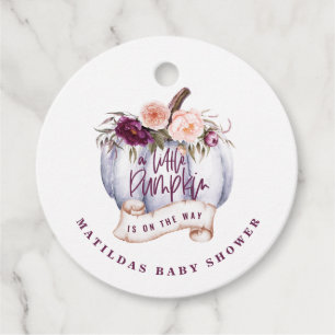 Ein kleiner Kürbisfall Baby Dusche Gastgeschenk Geschenkanhänger