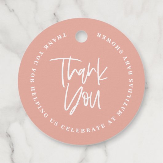 Ein kleiner Kürbisfall Baby Dusche Gastgeschenk Geschenkanhänger (Rückseite)