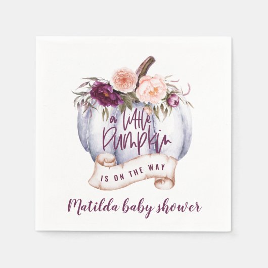 Ein kleiner Kürbisfall Baby Dusche Party Serviette (Vorderseite)