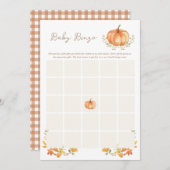 Ein kleiner Kürbisfall | Babydusche Bingo Card Einladung (Vorne/Hinten)