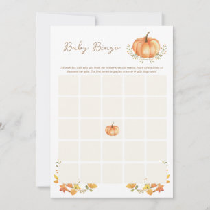 Ein kleiner Kürbisfall Babydusche Bingo Card Einladung