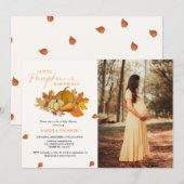 Ein kleiner Kürbisfall Babydusche Einladung (Vorne/Hinten)