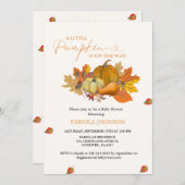 Ein kleiner Kürbisfall Babydusche Einladung (Vorne/Hinten)