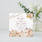 Ein kleiner Kürbisfall in der Liebe Babydusche Einladung (Stehend Vorderseite)