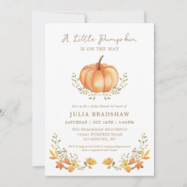 Ein kleiner Kürbisfall | Neutrale Babydusche für G Einladung