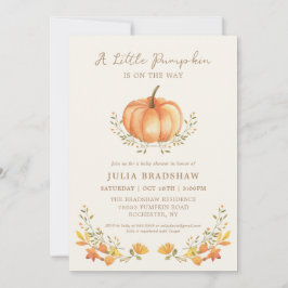 Ein kleiner Kürbisfall | Neutrale Babydusche für G Einladung