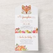 Ein kleiner Kürbisfuchs ist auf dem Weg zur Babydu All In One Einladung (Innen Boden)