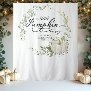 Ein kleiner Kürbisgrün-Babyshower-Hintergrund Wandteppich