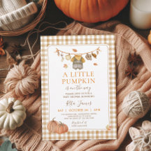 Ein kleiner Kürbisjunge Baby Shower Gingham