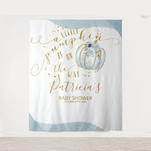 Ein kleiner Kürbisjungen-Baby-Shower-Hintergrund Wandteppich