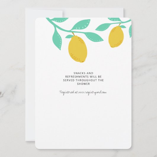 Ein kleiner Lemon ist unterwegs! Babyparty Einladung (Rückseite)