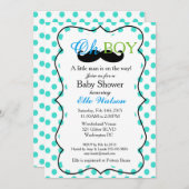 Ein kleiner Mann ist auf dem Weg Baby Duwer Einlad Einladung (Vorne/Hinten)