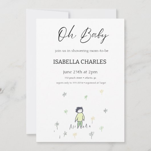 Ein kleiner Mann ist unterwegs Einladung (Vorderseite)