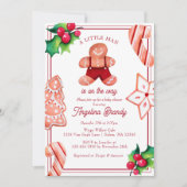 Ein kleiner Mann Lebkuchen Weihnachtsdusche Einladung (Vorderseite)