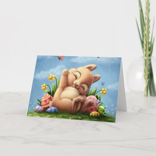 Ein kleiner Osterhase Feiertagskarte (Vorderseite)