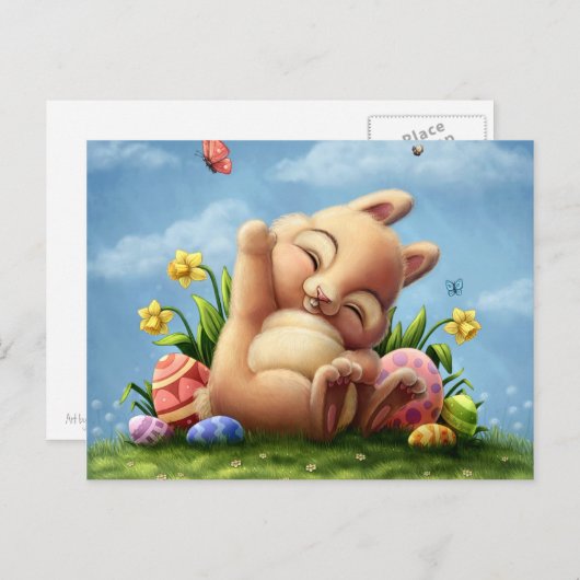 Ein kleiner Osterhase Feiertagspostkarte (Vorne/Hinten)