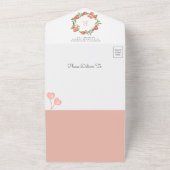 Ein kleiner Peach ist auf dem Weg Baby Dusche All In One Einladung (Außenbereich)