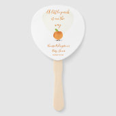 Ein kleiner Pfirsich ist auf dem Weg Baby Dusche Fächer (Vorderseite)