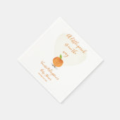 Ein kleiner Pfirsich ist auf dem Weg Baby Dusche Serviette (Ecke)