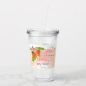 Ein kleiner Pfirsich ist auf dem Weg zur Mädchendu Acryltrinkbecher (Rückseite)