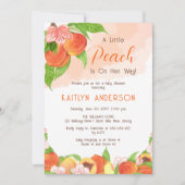 Ein kleiner Pfirsich ist auf dem Weg zur Mädchendu Einladung (Vorderseite)