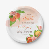 Ein kleiner Pfirsich ist auf dem Weg zur Mädchendu Pappteller (Vorderseite)