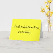 EIN KLEINER PIEPMATZ SAGTE MIR, DASS ER IHR KARTE (Gelbe Blume)