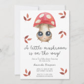 Ein kleiner Pilz ist auf dem Weg Baby Dusche Einladung (Vorderseite)