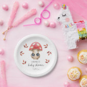 Ein kleiner Pilz ist unterwegs - Babydusche Pappteller (Party)