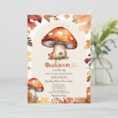 Ein kleiner Pilzfall Pilz-Herbst Herbst Kinderdusc Einladung (Stehend Vorderseite)