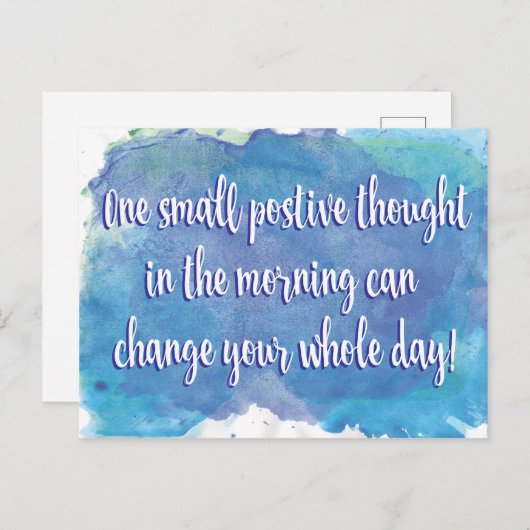 Ein kleiner positiver Gedanke - inspirierendes Zit Postkarte (Vorne/Hinten)
