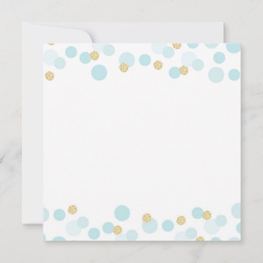 Ein kleiner Prince Baby Dusche Blue Gold Glitzer Einladung (Rückseite)