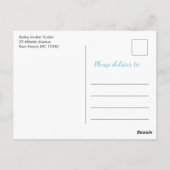 Ein kleiner Prince Baby Dusche Blue Gold Glitzer Postkarte (Rückseite)